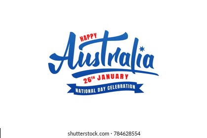 Australia Day. Lettering logo for Australia National Day