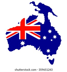 Australia Day. The national flag. Vector Illustration isolated on white background.