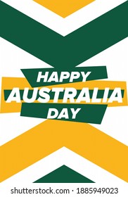 Australia Day. National happy holiday, celebrated annual in January 26. Australian patriotic elements. Kangaroo silhouette. Poster, card, banner and background. Vector illustration