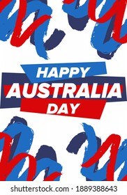 Australia Day. National happy holiday, celebrated annual in January 26. Australian patriotic elements. Kangaroo silhouette. Poster, card, banner and background. Vector illustration