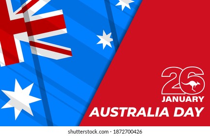 Australia Day is the official national day of Australia. Celebrated annually on 26 January. Greeting card, poster, banner concept. Vector illustration EPS 10.