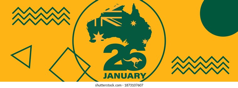 Australia Day is the official national day of Australia. Celebrated annually on 26 January. Greeting card, poster, banner concept. Vector illustration EPS 10.