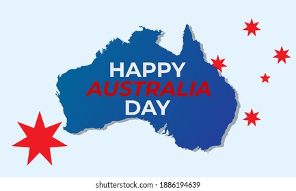 Australia Day is the official national day of Australia. Celebrated annually on 26 January. Greeting card, poster, banner concept. Vector illustration EPS 10.