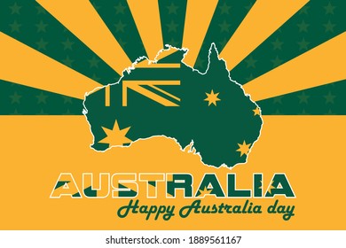 Australia Day is the official national day of Australia. Celebrated annually on 26 January. Greeting card, poster, banner concept. Vector illustration EPS 10.