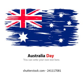 Australia Day. painted brush colored inks. Symbol Independence Day National Patriotic Travel Country Background Grunge Paint Stock Vector Icon Logo Picture Image Illustration Political