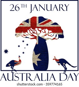 Australia day poster. Australia Day Background. National Celebration Card.