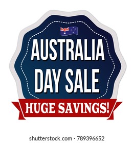 Australia day sale label or sticker on white background, vector illustration