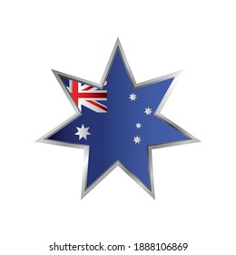 australia day, star with australian flag national symbol icon vector illustration