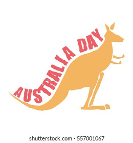 Australia Day. Traditional Australian patriotic holiday. Kangaroo national animal of country. January 26