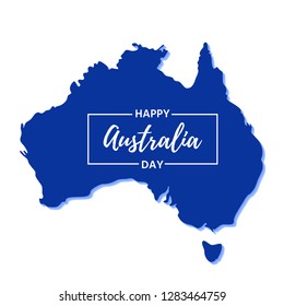 Australia Day. Vector. Banner for Happy Australia National Day with Australian map. Greeting card, poster, holiday background template. Colorful illustration.