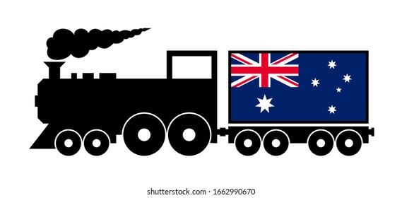 tren de entrega australia, aislado de fondo blanco
