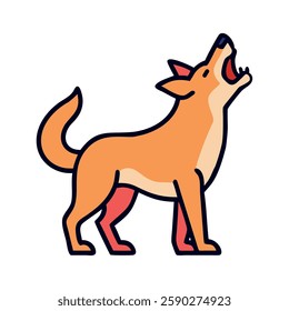 Australia dingo wildlife illustration icon