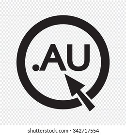 Australia Domain dot AU sign icon Illustration