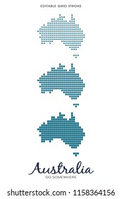 Australia Dot Map - Editable Grid Stroke