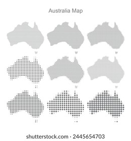 Australia Dotted map in different dot sizes