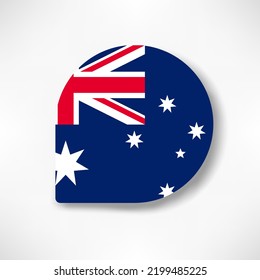 Australia drop flag icon with shadow on white background.