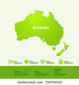 Australia ecology World Map vector illustration