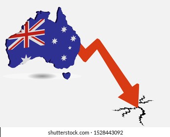 Australia economic crisis concept Vector illustration