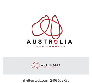 Australische Schule Logo Linie Kunstgewerbe Vektorinsel