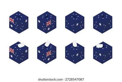Vector isométrico de urna electoral de Australia