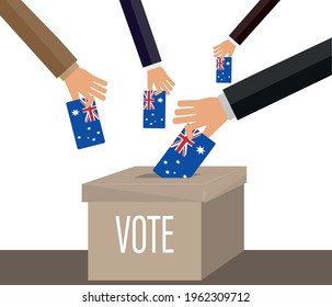 Australia Elections Vote Box Vector Work. People voting.