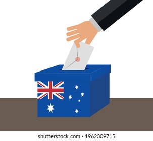 Australia Elections Vote Box Vector Work. People voting.