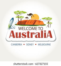 Australia features header text sticker message 
