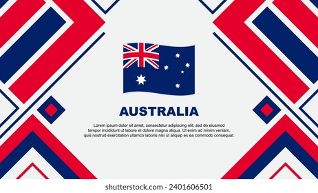 Plantilla de diseño de fondo de resumen de marca de Australia. Ilustración del vector de papel tapiz del Día de la Independencia de Australia. Bandera de Australia