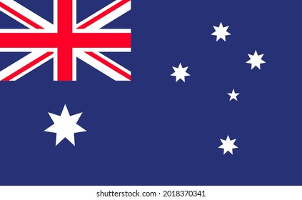 Bandera de Australia. Cruce australiano con estrella. emblema nacional de australia. Icono oficial de aussie, melbourne y sydney. Cartel del país del sur. Canguro, oceanía, estrellas. Símbolo de nación. Vector.