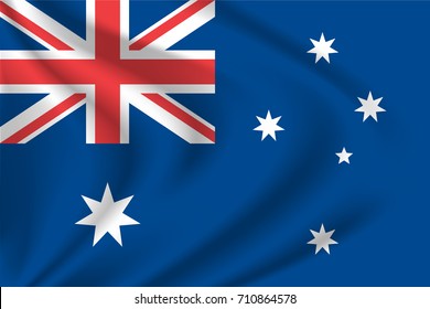 Australia flag background with cloth texture. Australia flag vector illustration.