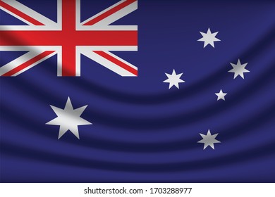 Australia flag background with cloth texture.Australia Flag vector illustration eps10. - Vector