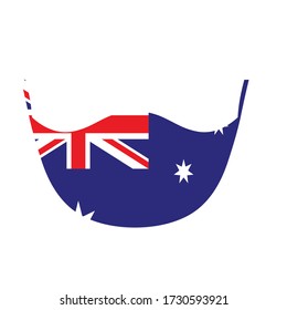 Australia flag in background of mask use corona virus