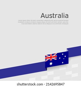 Fondo de la bandera de Australia. Bandera de color de cinta de australia sobre fondo blanco. Afiche nacional. Diseño plano vectorial. Banner de australia estatal, portada