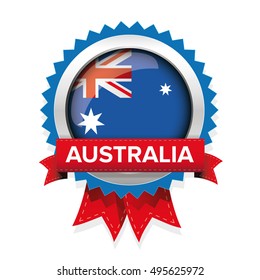 Australia flag badge vector