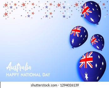 Australia flag balloon flying vector illustration