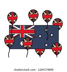australia flag and balloons decoration