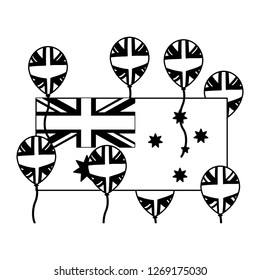 australia flag and balloons decoration