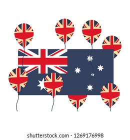 australia flag and balloons decoration