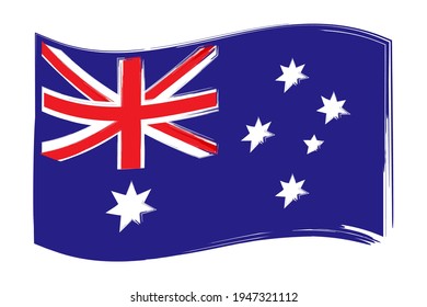 Australia flag. Australia flag for banner design. Background illustration graphic design. Stock vector image. EPS 10.