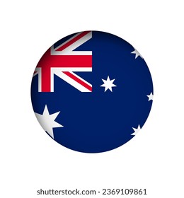 Bandera de Australia - detrás del agujero de papel circular cortado con sombra interior.