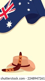 bandera de australia con iconos boomerang