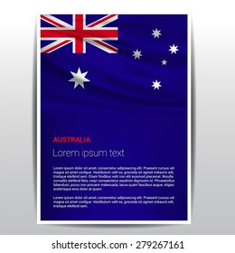 Australische Flaggenbroschüre - Vektorillustration Flyer Cover Page Design