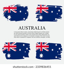 Concepto de pincel de bandera de Australia. Bandera de Australia estilo grunge fondo de banner