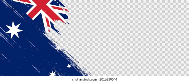 Australia flag with brush paint textured isolated  on png or transparent  background,Symbol of Australia, template for banner,card,advertising ,promote,ads, web design, magazine,vector