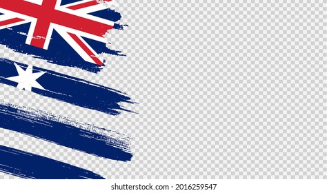 Australia flag with brush paint textured isolated  on png or transparent  background,Symbol of Australia, template for banner,card,advertising ,promote,ads, web design, magazine,vector