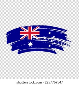 Australia flag with brush paint textured isolated on png or transparent background, Symbol of Australia, template for banner, promote, design.