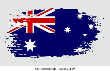 australia flag brush stroke. banner vector illustration. Vector illustration	