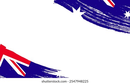 australia Flag with Brush Stroke Effect, Grunge brush stroke. Watercolor painting flag design.