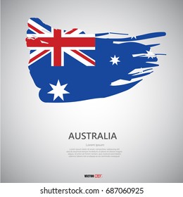 Australia flag with brush stroke,paint vector