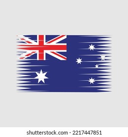 Australia Flag Brush Strokes Painted